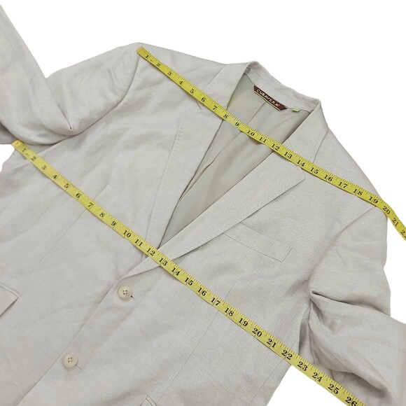 Cubavera Habana Night Sports Blazer Mens 44 Beige Two Button Linen Rayon Casual - Picture 9 of 13